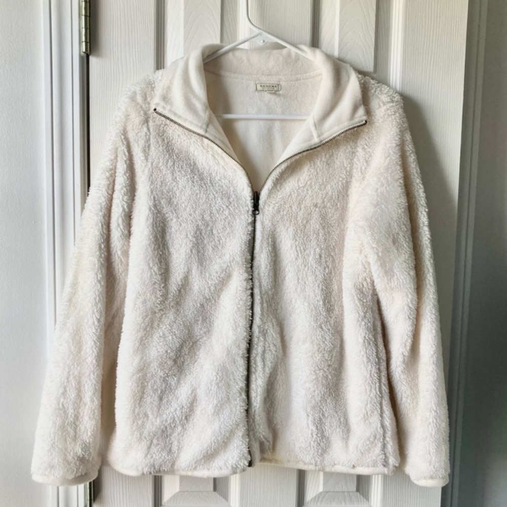 Sonoma Fleece Off White Zip Up jacket - Size Small